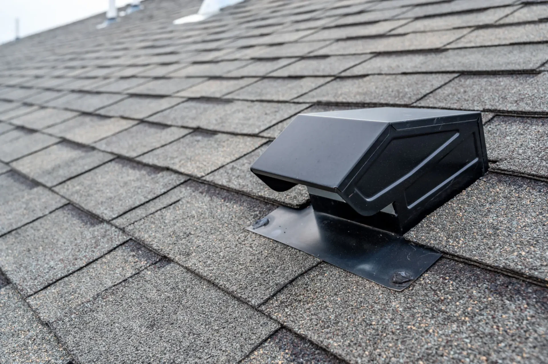 Close-up of rooftop ventilation system