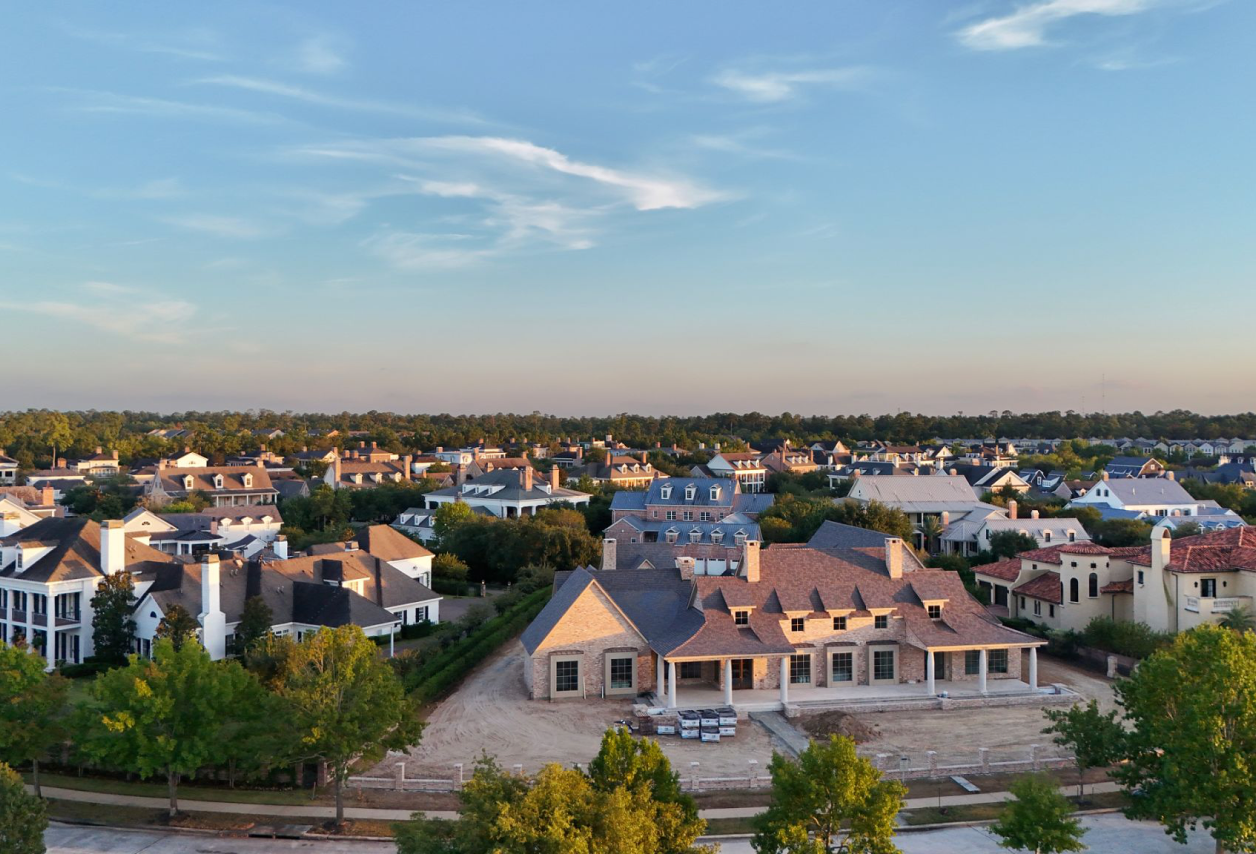 Aerial view of residential area