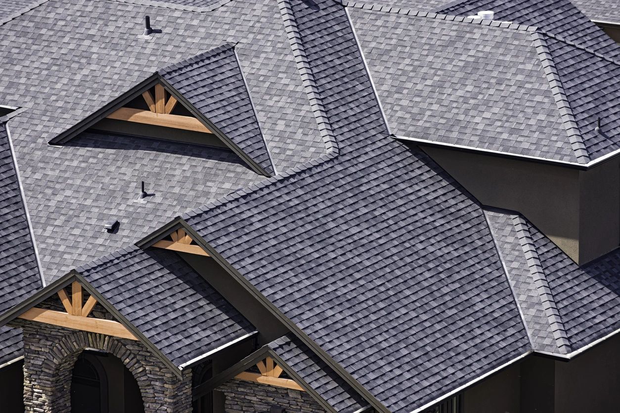 Modern house roof with shingles